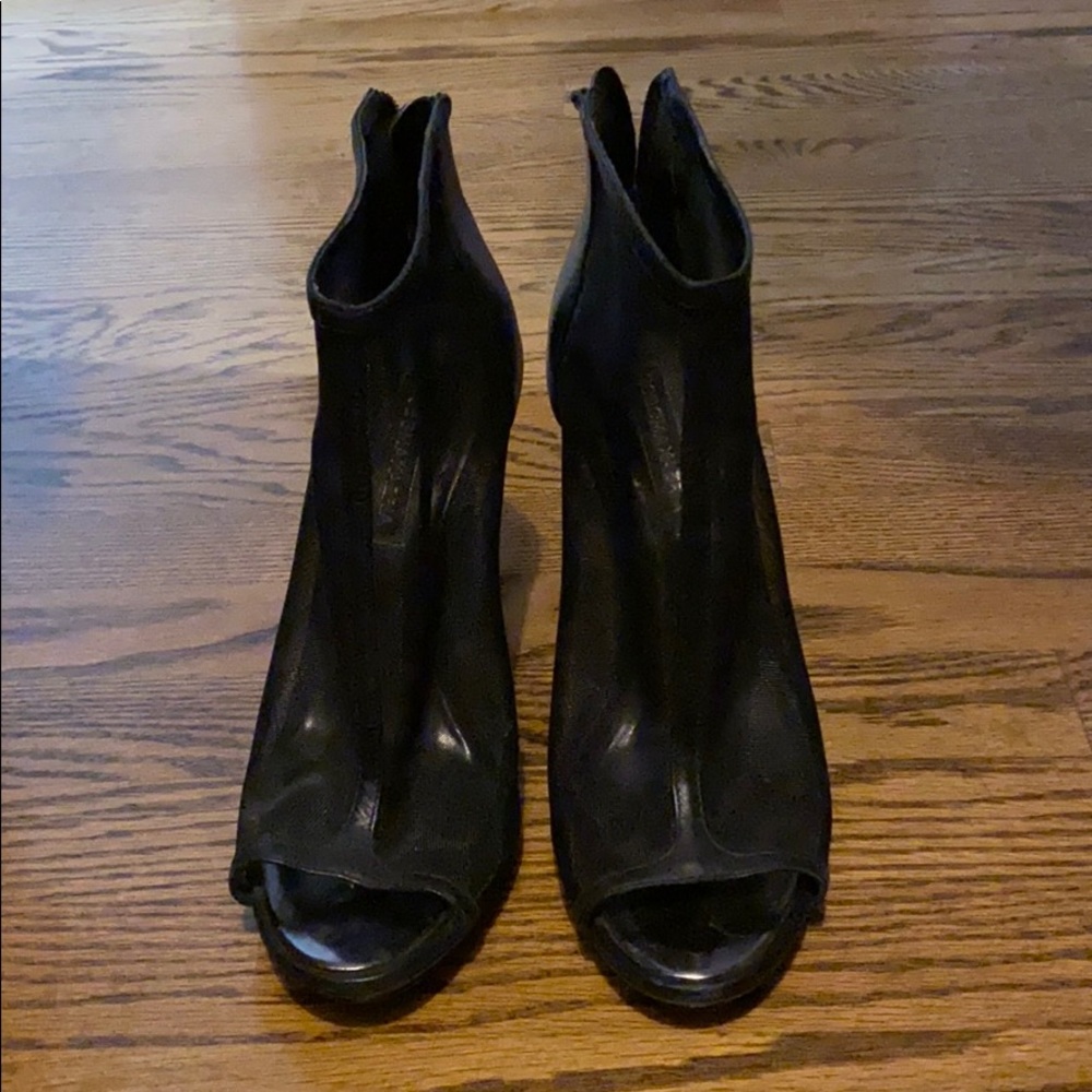 BCBGMAXAZARIA peep toe mesh booties